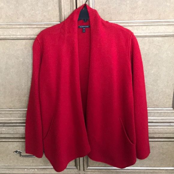 Eileen Fisher Sweaters - EILEEN FISHER WOMENS RED WOOL SWEATER